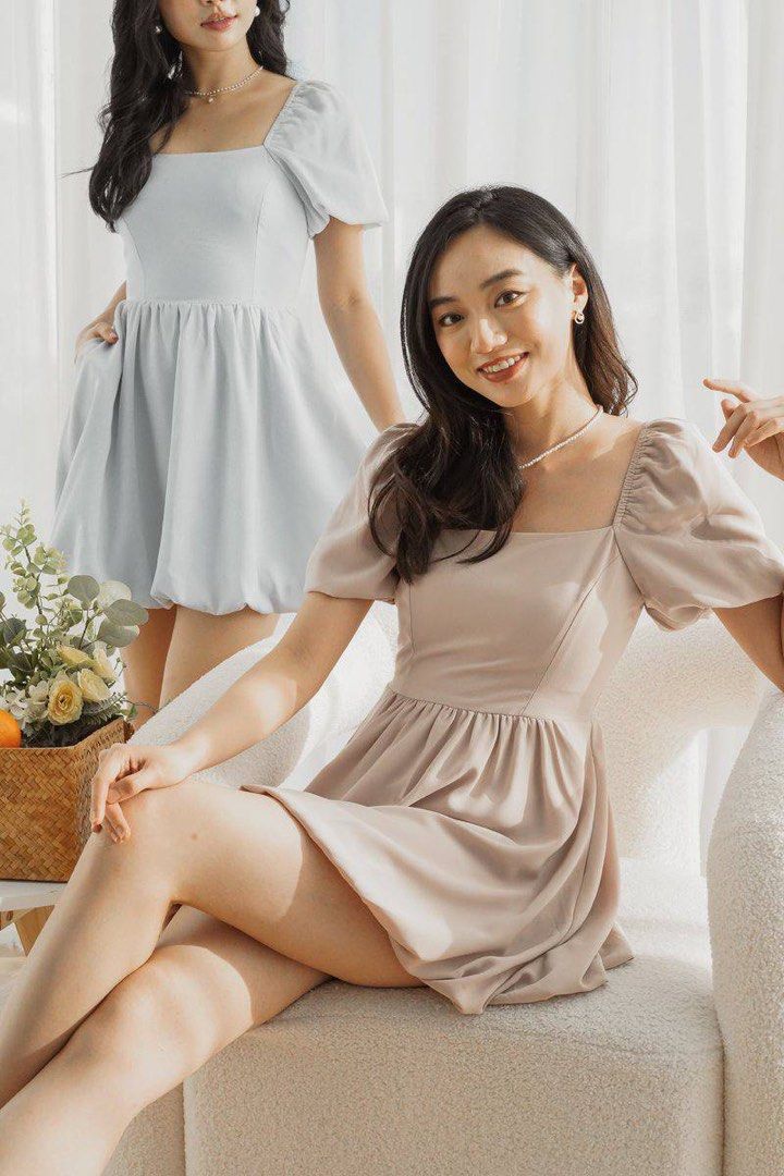 Beige babydoll dress store