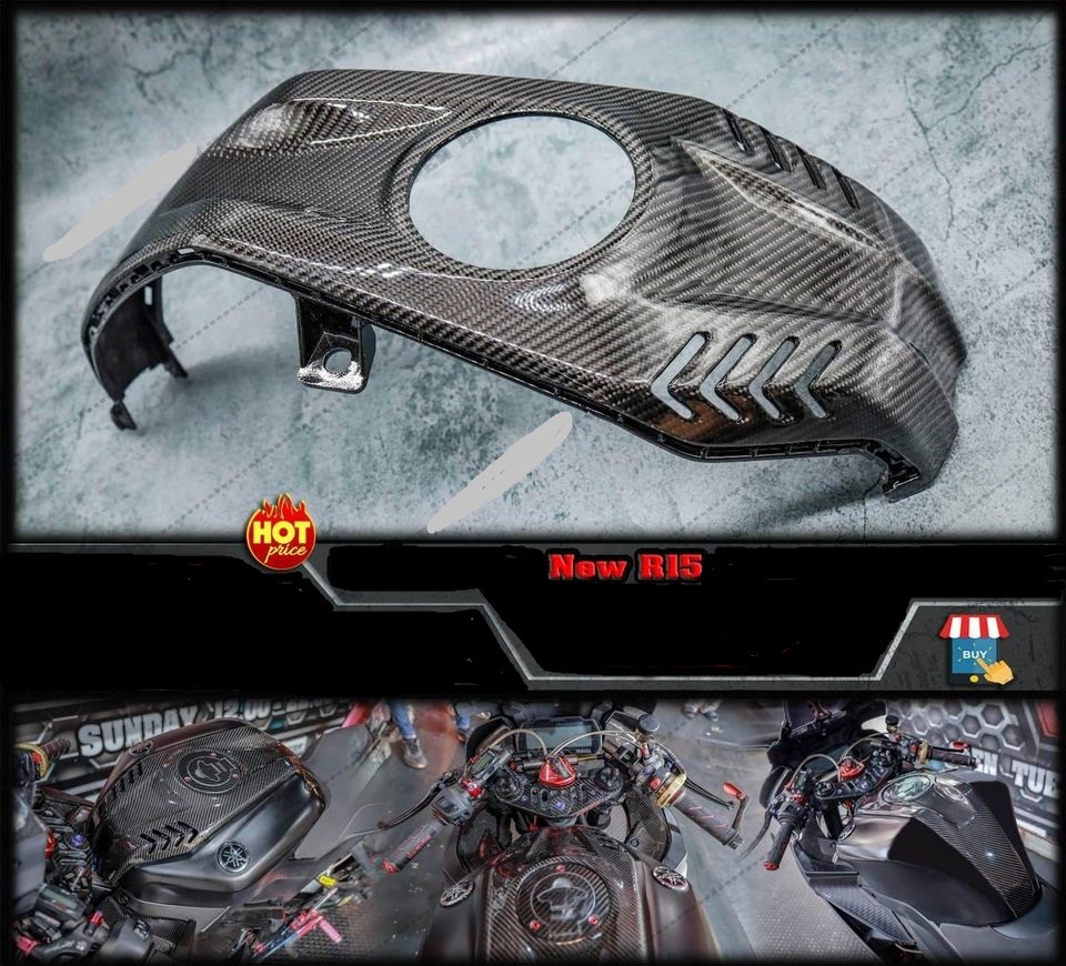 Moto Zippy Singapore Yamaha R15 V3 R15M V4 Pure Carbon Fuel Tank Guard ...