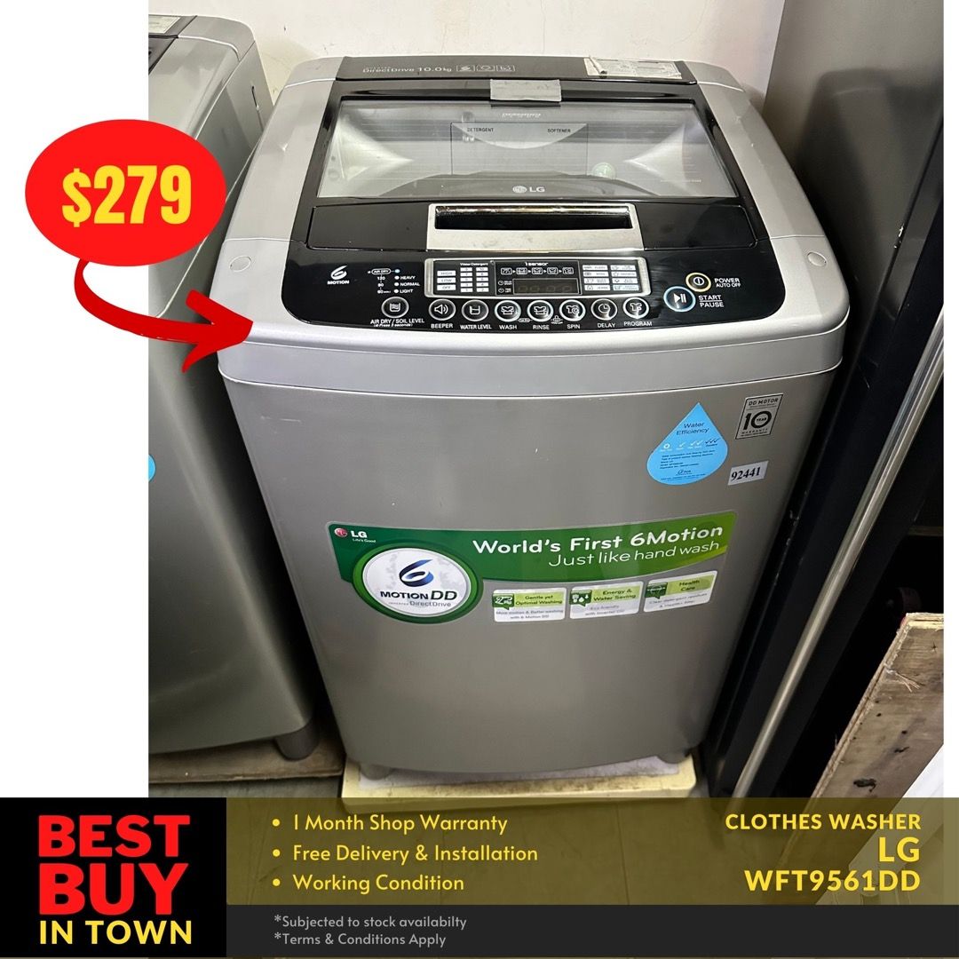 MUST BUY! LG 10KG TopLoader Washing Machine WFT9561DD (92441), TV