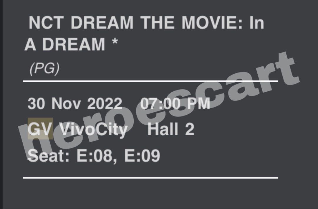 NCT DREAM THE MOVIE TICKETS, Tickets & Vouchers, Event Tickets on Carousell