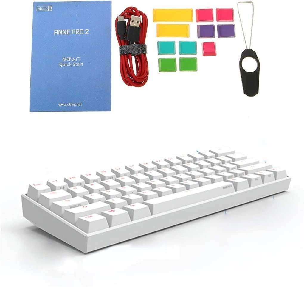 New Arrival! Anne Pro 2 White Bluetooth 5.0 Type-C RGB 61 Keys ...