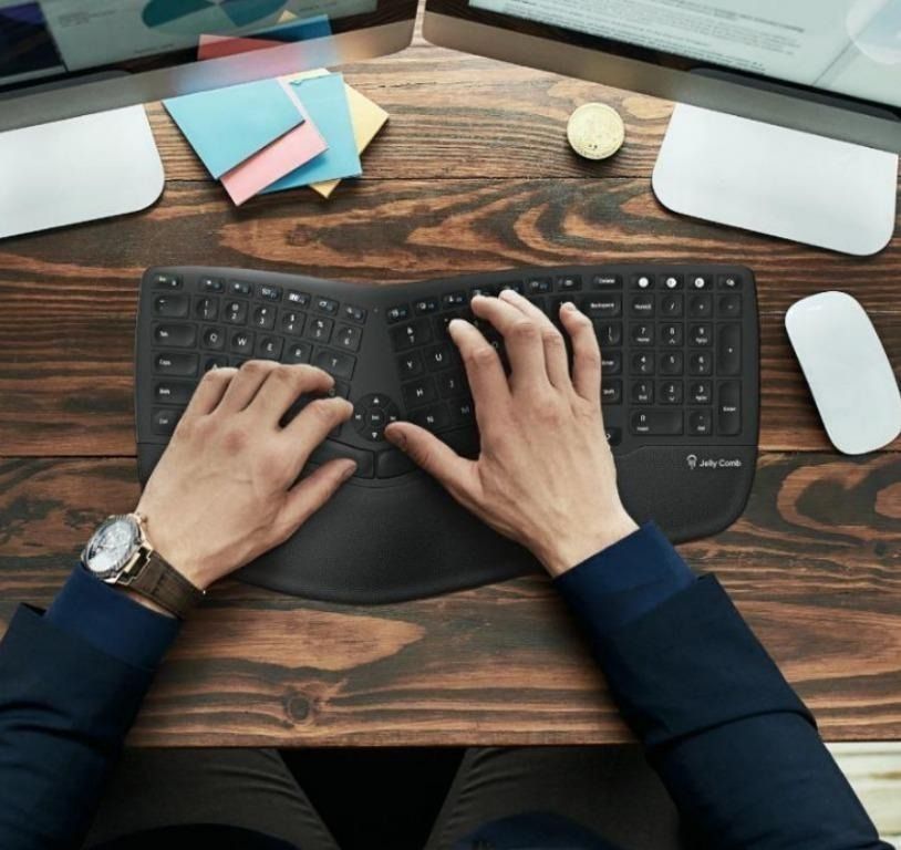 New Arrival! JELLY COMB KE68 Multi-Device Ergonomic Keyboard, Computers ...