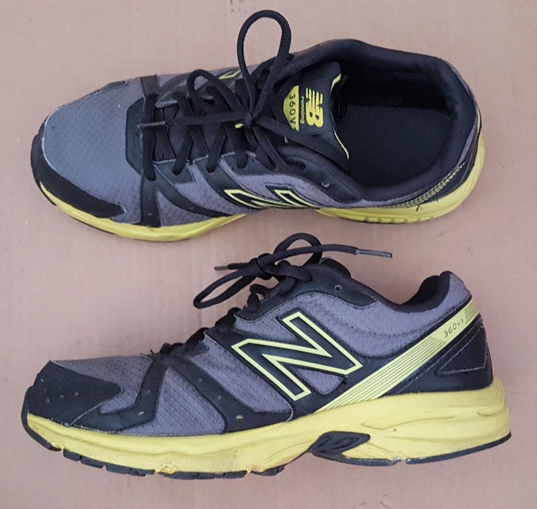New Balance Designer Sneakers NB Running 360V Shoes US 8.5 UK 7.5 Euro 42 Dark Grey Black and Yellow High Performance Original Active