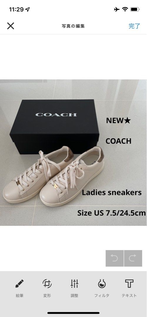 New COACH ladies sneakers US7.5 size 24.5cm