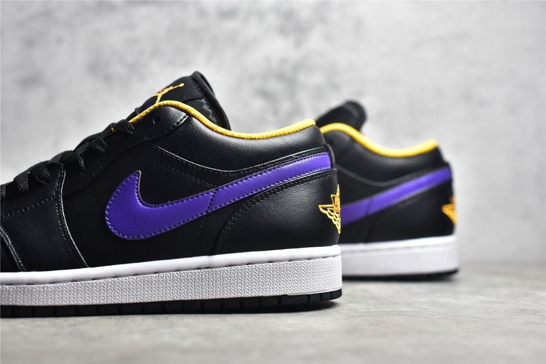 NIKE Air Jordan 1 low black purple shoes Men s Fashion Footwear