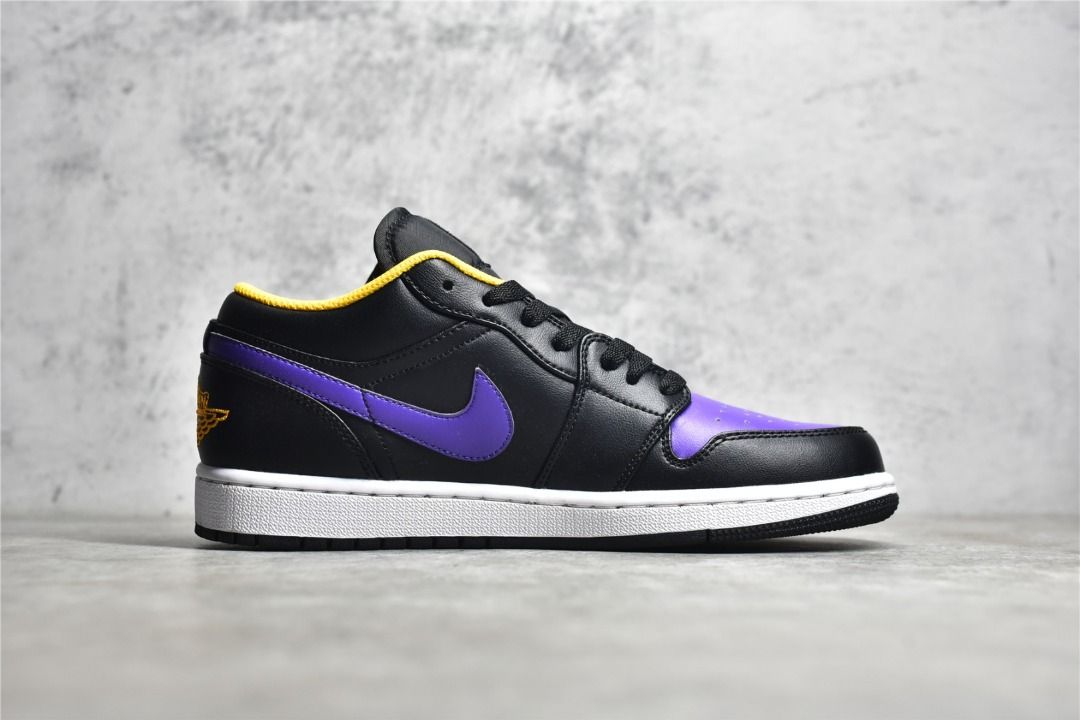 NIKE Air Jordan 1 low black purple shoes Men s Fashion Footwear
