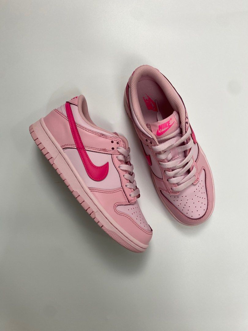 Nike Dunk Low Triple Pink, Women'S Fashion, Footwear, Sneakers On Carousell