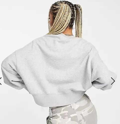 Nike mini Swoosh oversized boxy sweatshirt in grey Women s