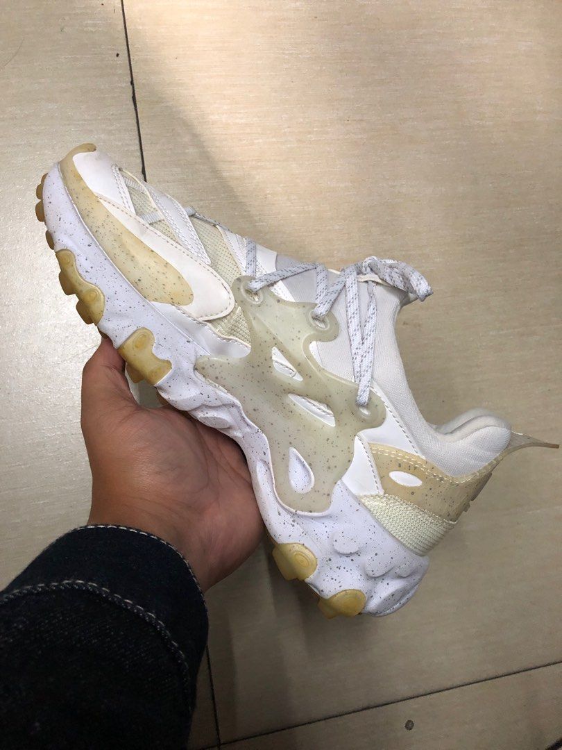 Nike React Presto x Undercover/White(26 cm) (Category: Sneakers) located in Baguio. Submitted by master_of_brands (Listing ID 1197445667, Image 2). Description: Authentic Nike React Presto x Undercover/White Size 8 US/26 cm/41 Europe Used Issue: Slight discoloration(yellowed) No box Thick outsole No sole In excellent condition .