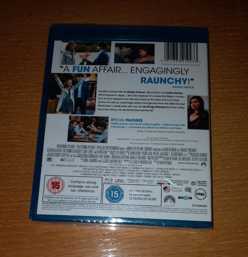 妮妲莉寶雯「枕邊冇情人No Strings Attached」電影藍光影碟Blu-ray