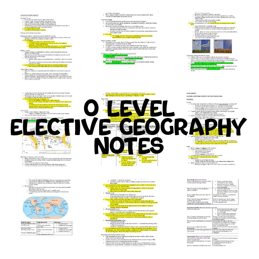 O Level Elective Geography Notes, Hobbies & Toys, Books & Magazines ...