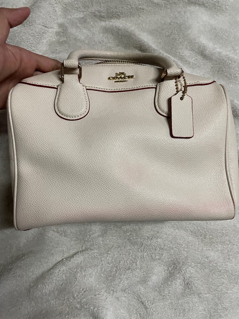 ORIGINAL Coach Mini Satchel Bag F32202 white chalk crossgrain