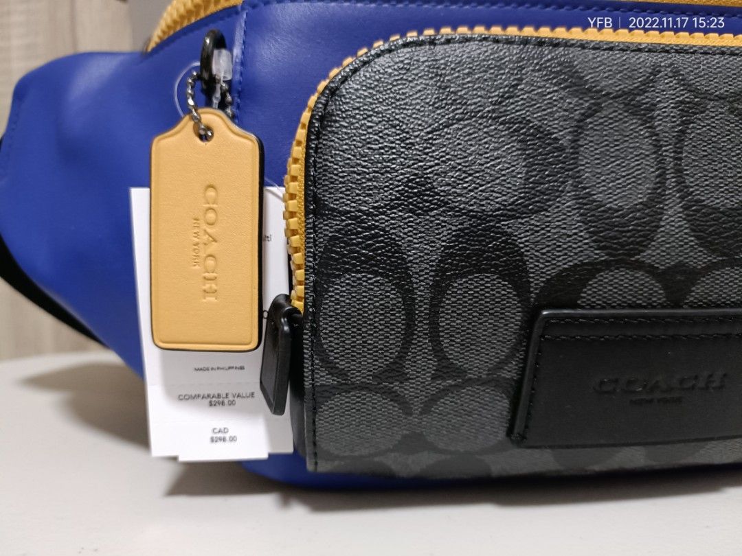 Original COACH Track Belt Bag In Colorblock Signature Canvas C6652