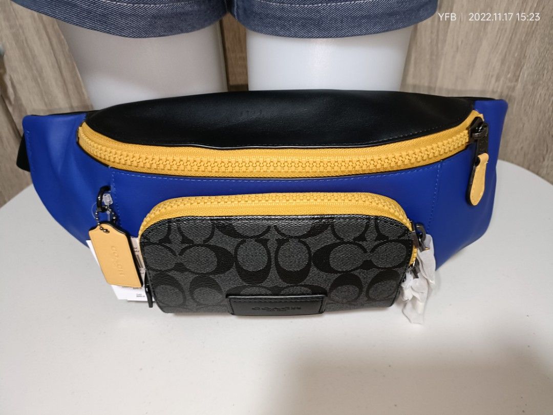 Original COACH Track Belt Bag In Colorblock Signature Canvas C6652