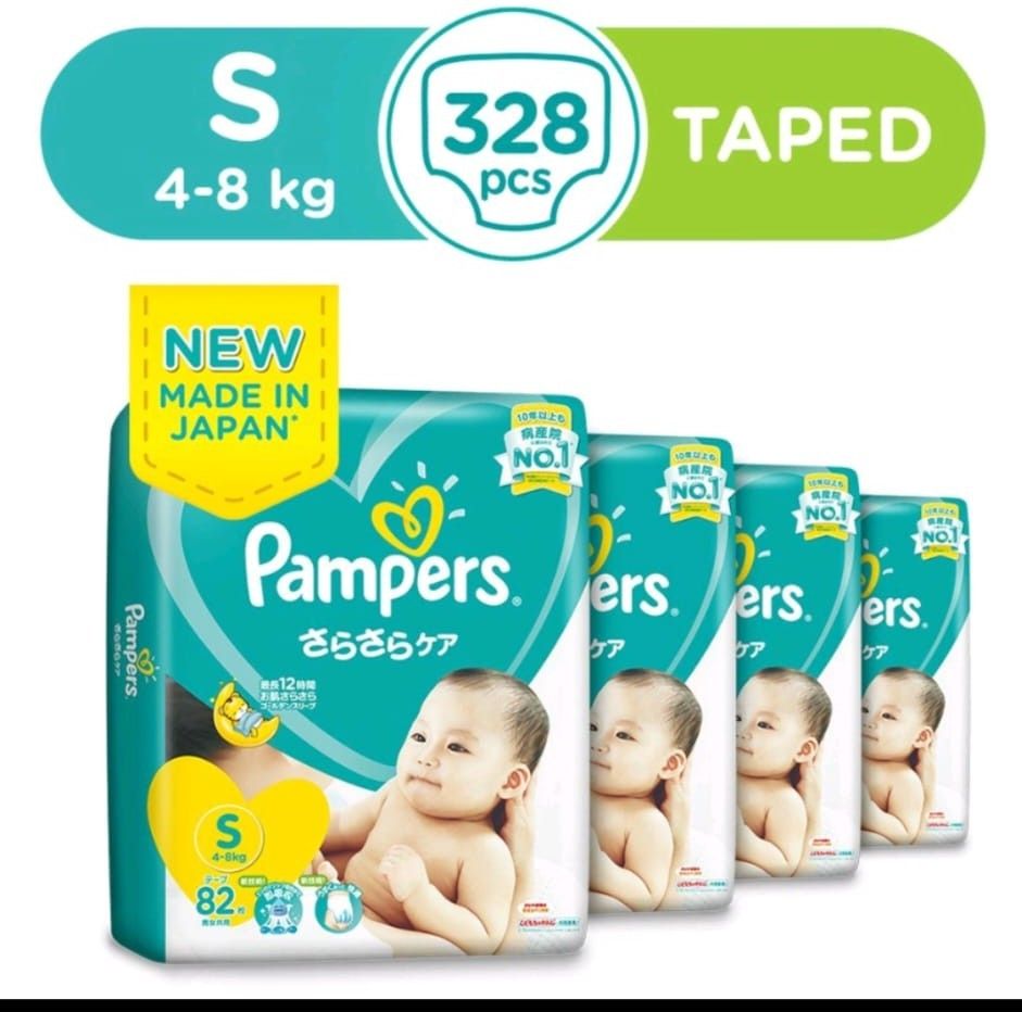 Pampers baby dry (tape) S size diapers, Babies & Kids, Bathing