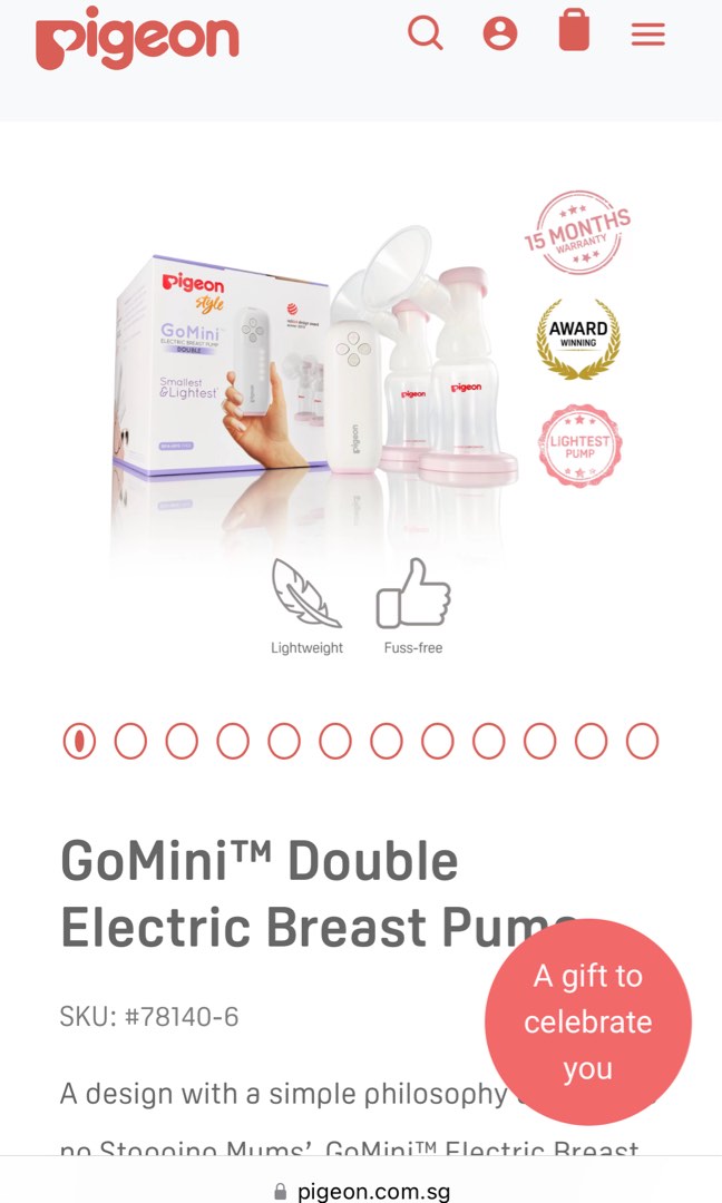 Pigeon Gomini double electric breast pump, Babies & Kids, Nursing