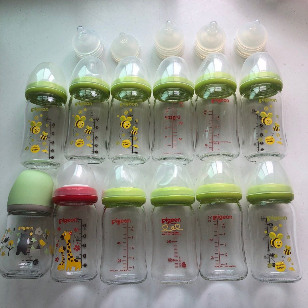 Pigeon milk bottles, pigeon glass bottle., Babies & Kids, Nursing