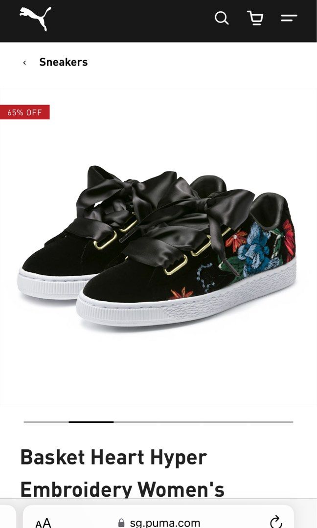 Puma basket heart hyper embroidered online