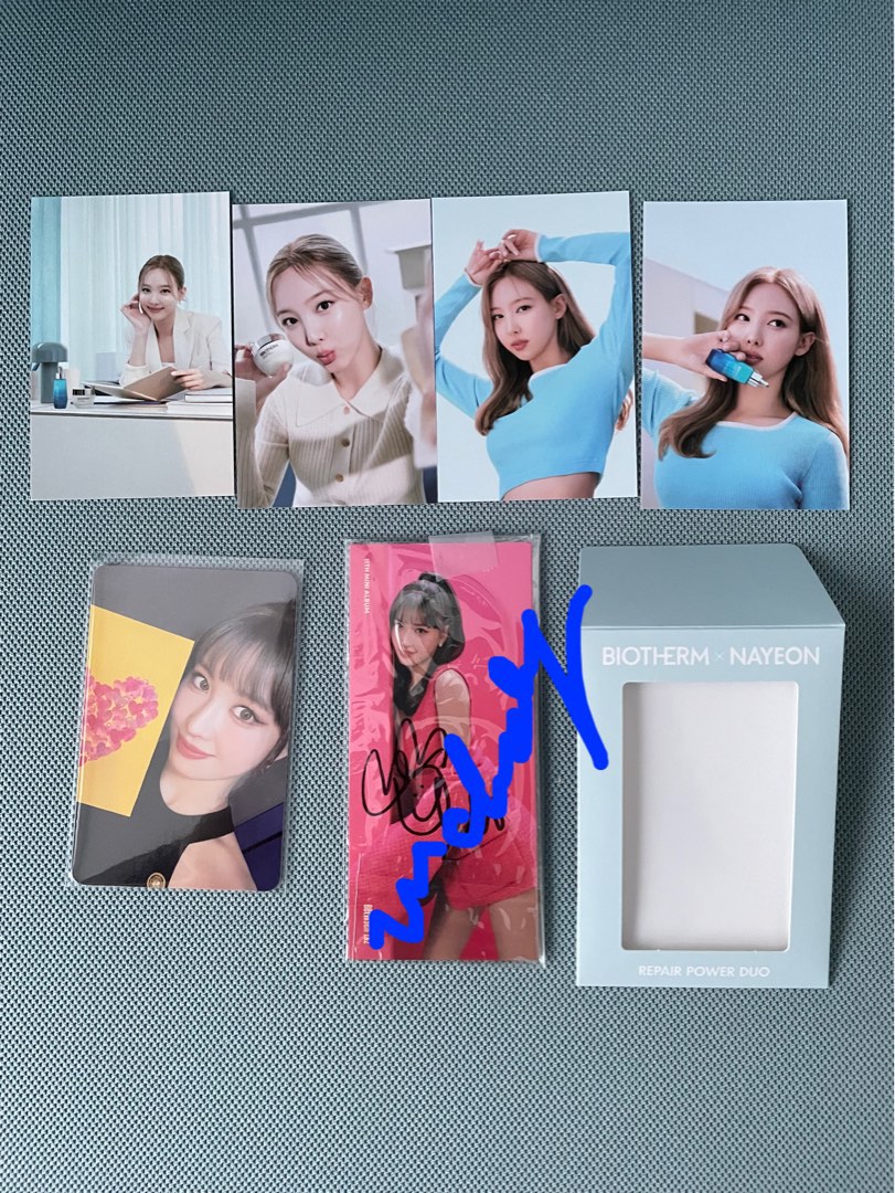 [rare/WTT] TWICE Nayeon x Biotherm photocards Momo signed bookmark Momo ...