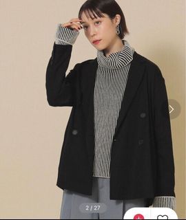 Ray BEAMS / 女裝 四扣 雙排扣 後開衩夾克 西裝外套 近全新二手