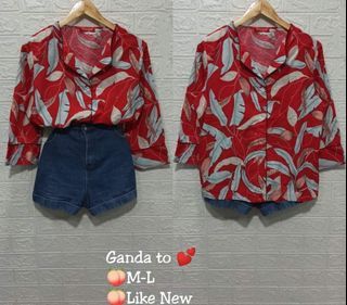 Red Summer/ Tropical Top