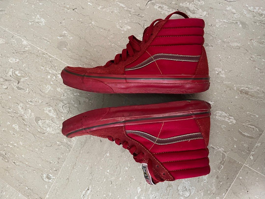 Red Vans Sneakers Women s Fashion Footwear Sneakers on Carousell