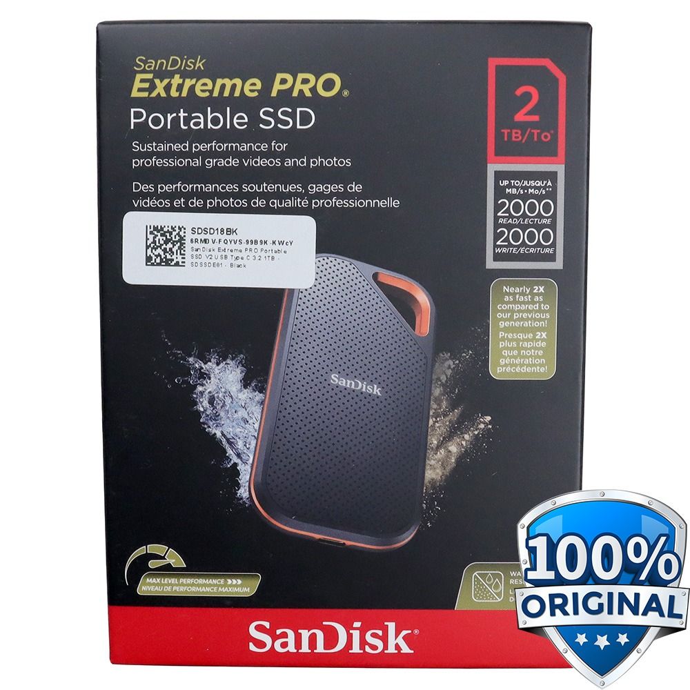 Sandisk Extreme Portable SSD V2 2 To, résistant et performant