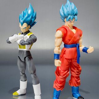 [SET]  全新 🇭🇰 魂限 S.H.Figuarts SHF 龍珠 超 Dragon Ball Super 超級撒亞神 Super Saiyan God 悟空 Gokou 比達 Vegeta 藍髮 一套2盒 不散放