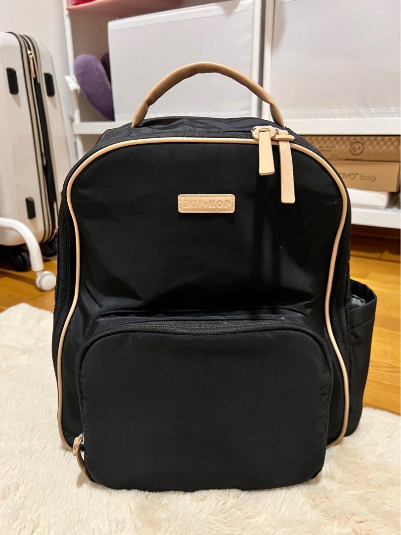 Skip Hop Clarion Diaper Backpack Black and Rose Gold