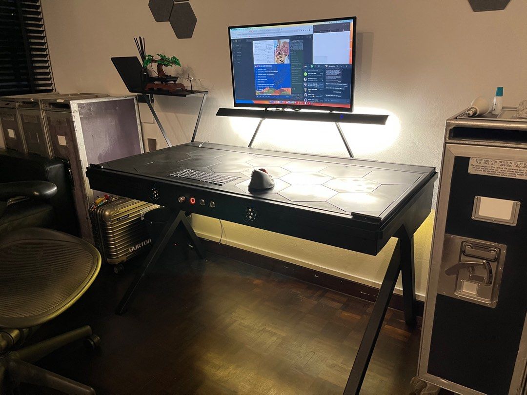 Study Table Desk modular (Category: Tables & Sets) located in Singapore. Submitted by bluebuyyou (Listing ID 1197384244, Image 1). Description: A self designed modular study table with ecosystems built in for peripherals. This is a prototype only. Looking for a partner with relevant manufacturing experience for a business venture..
