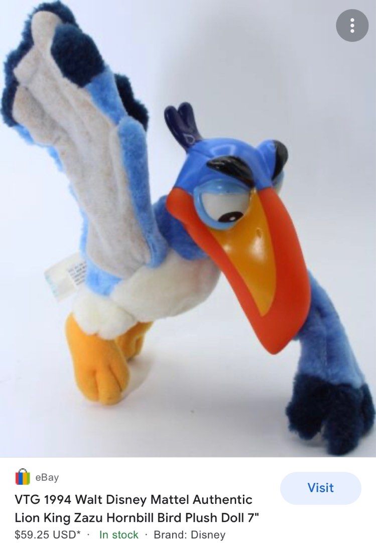 Zazu hot sale plush toy