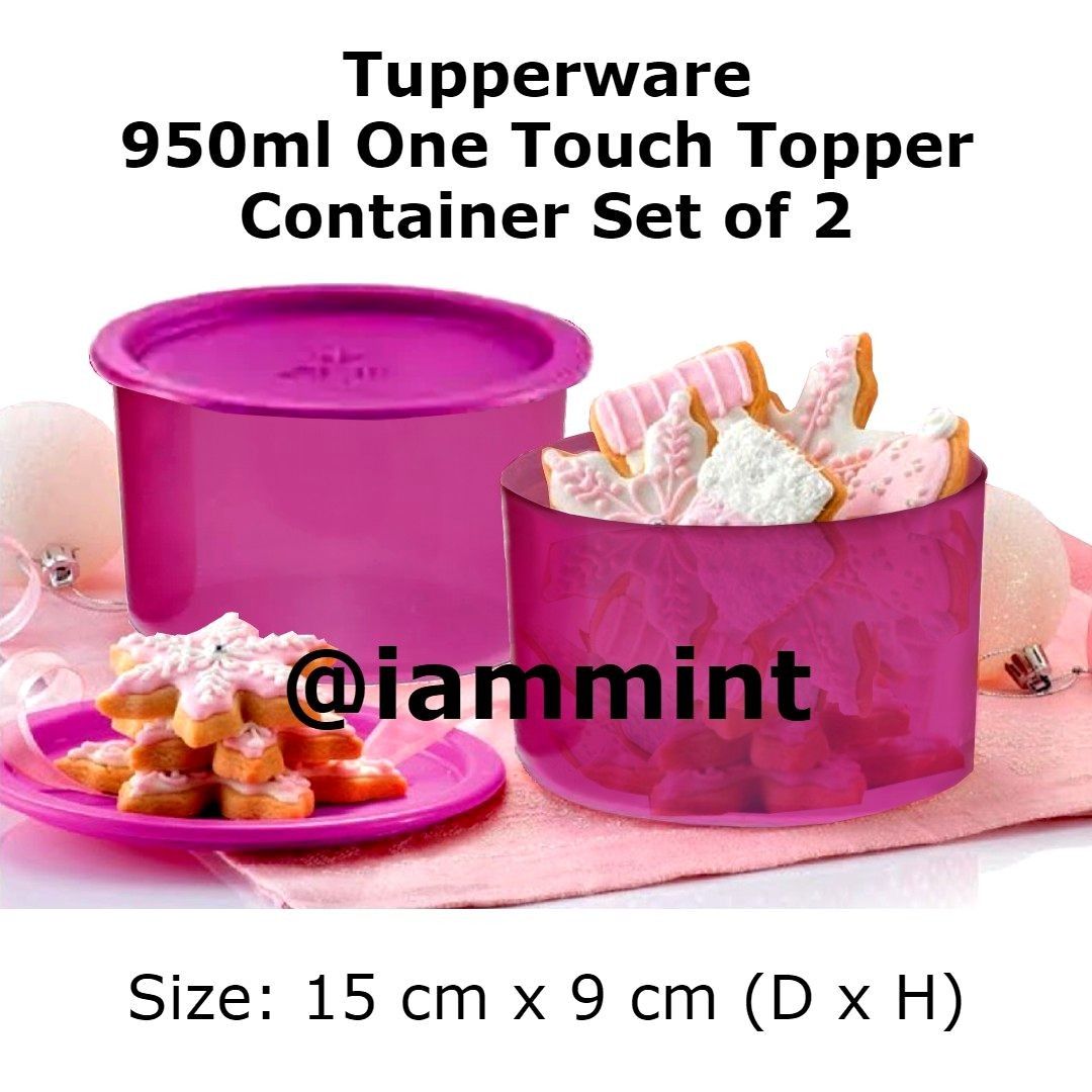 Tupperware One Touch Plastic Canister, 950ml 