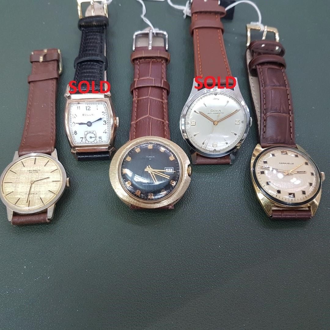 University Rose Gold Bulova Timex Doxa Caravelle Watch Men s