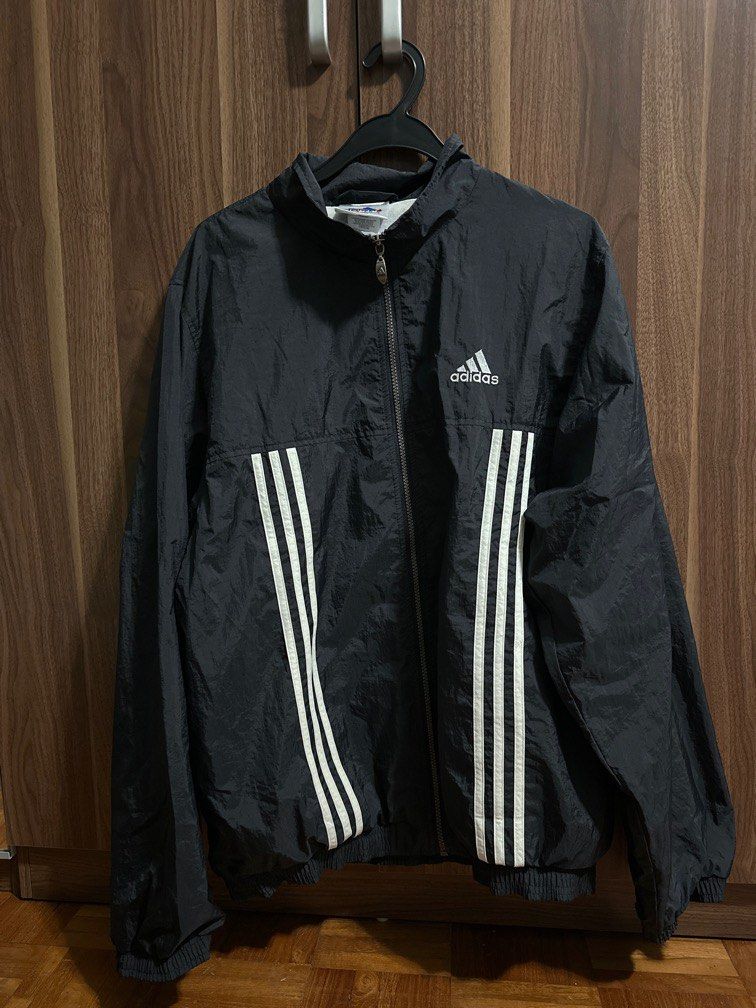 Vintage Black adidas windbreaker Men s Fashion Tops Sets