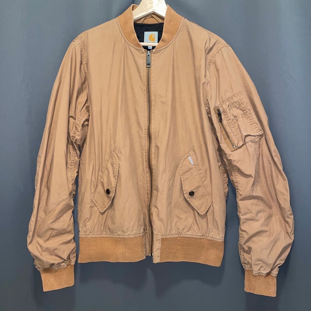 Vintage Carhartt brown MA-1 bomber jacket, 男裝, 外套及戶外衣服