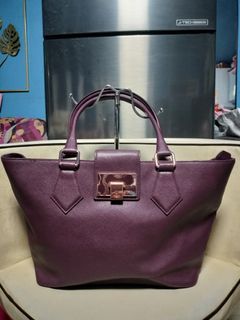 Vivienne Westwood Tote Bag Orb Purple Leather Women
