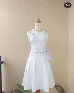 White Dress / midi dress
