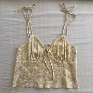 y2k floral tie top