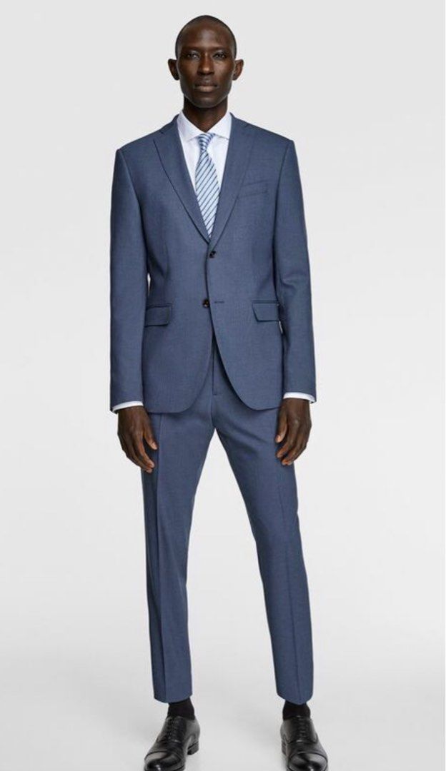 Zara birdseye suit and pants, Men's Fashion, Tops & Sets, Sets