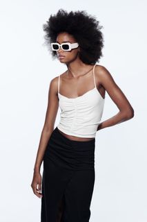 Zara Strappy Top with Gathering in White