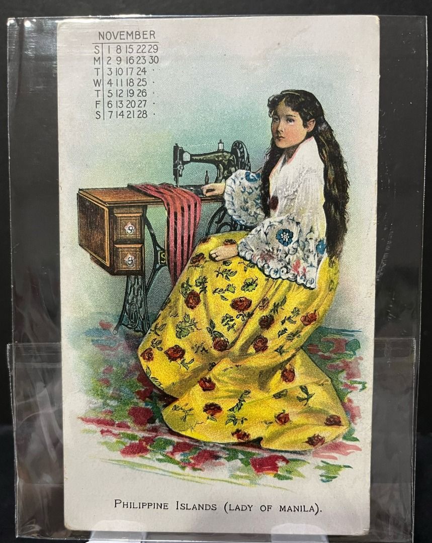 1896 Singer Advertising Card w/ November Calendar Hobbies Toys