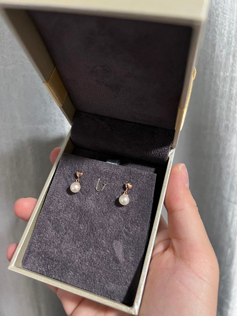 Goldheart pearl top earrings