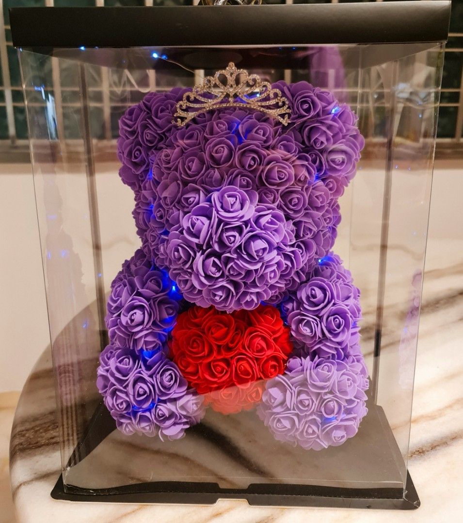 Rose bear cheap with crown