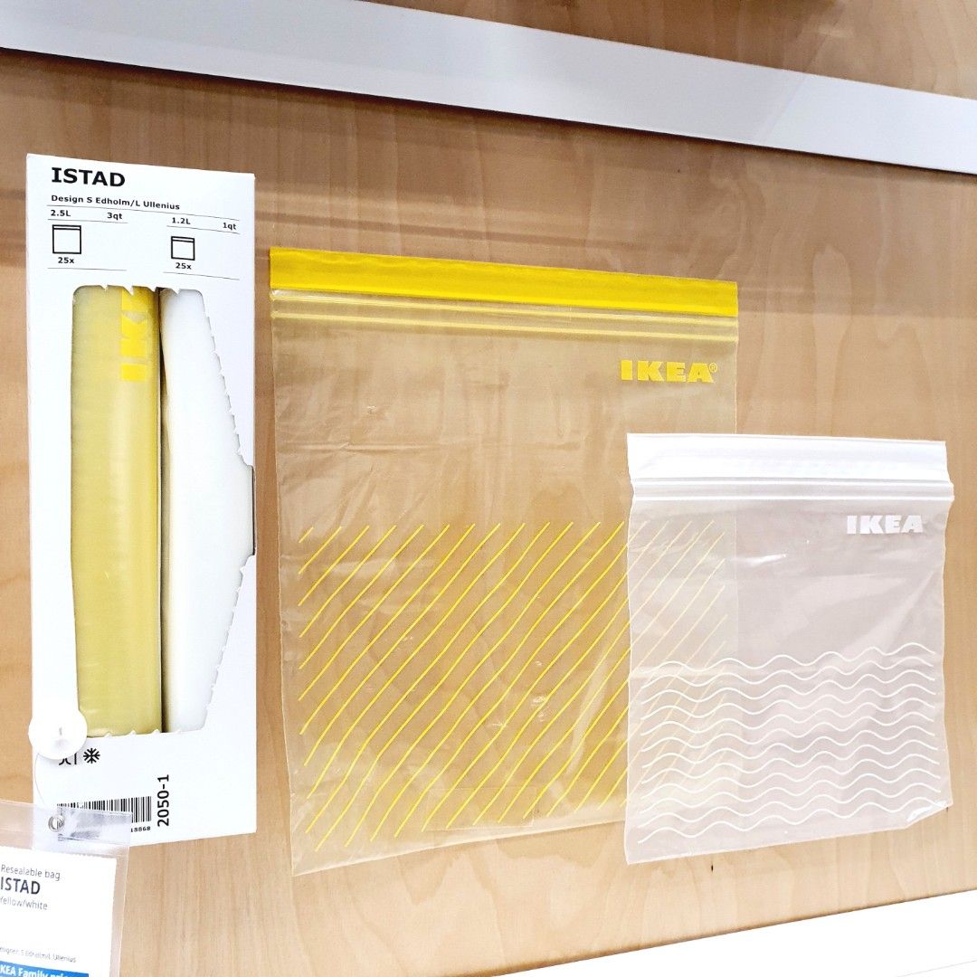 IKEA 303.393.49 Istad Plastic Freezer Bag, Yellow/White