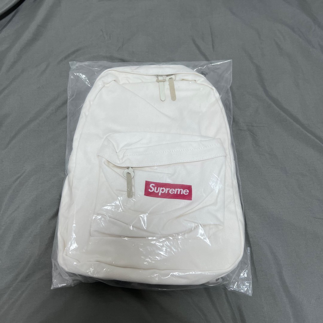 supreme canvas backpack White 白-