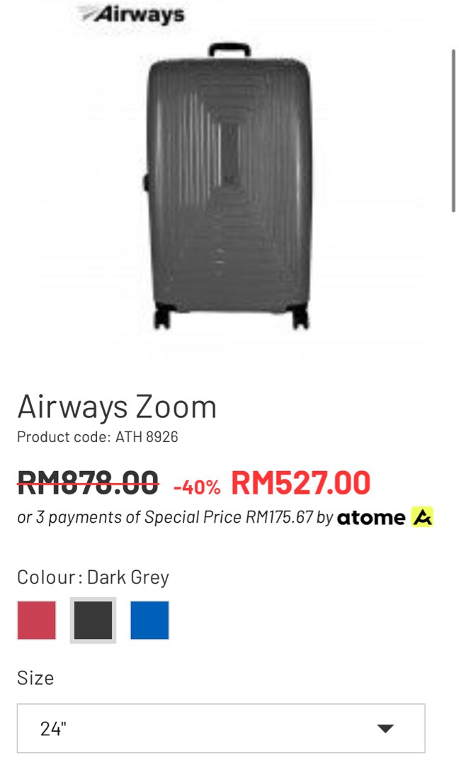 Airways Luggage (with 10 year warranty + receipt), Hobbies & Toys