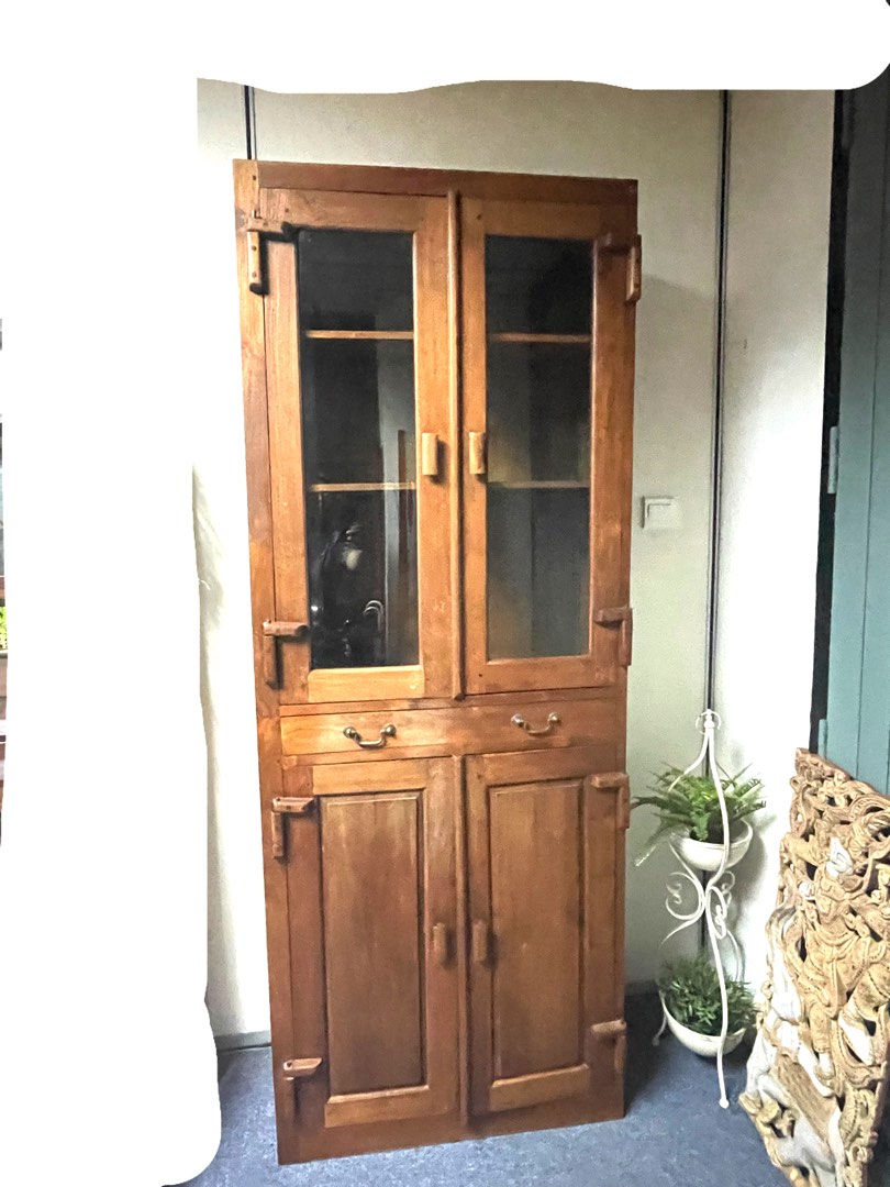 Art deco Teak Display Cabinet, Furniture & Home Living, Furniture ...