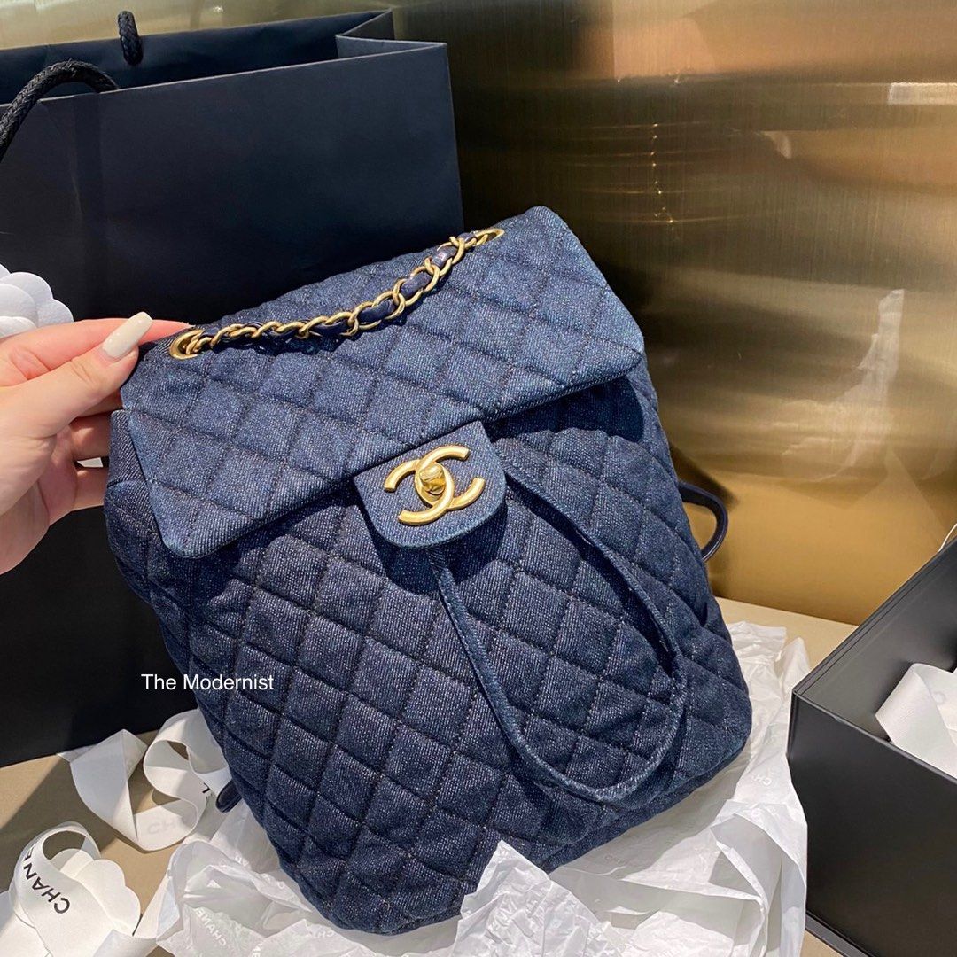 Chanel hotsell denim backpack