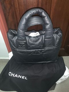 CHANEL Coco Cocoon PM Black Soft Leather Tote Handbag w. Authenticity Card