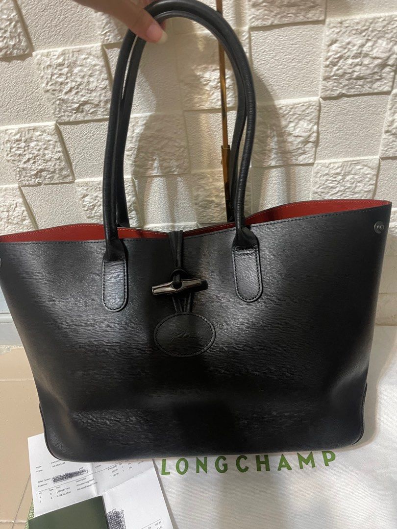 Longchamp Roseau Black Leather Tote Bag - Dress Cheshire, Preloved  Designer Fashion